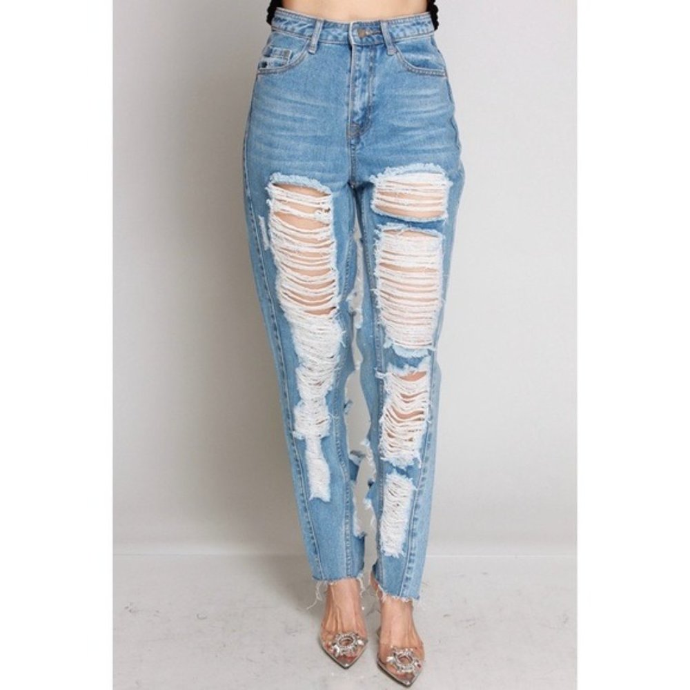 JW Signature Jeans - Size Small - Deconstructed - Destroyed - Relaxed Fit - NWT